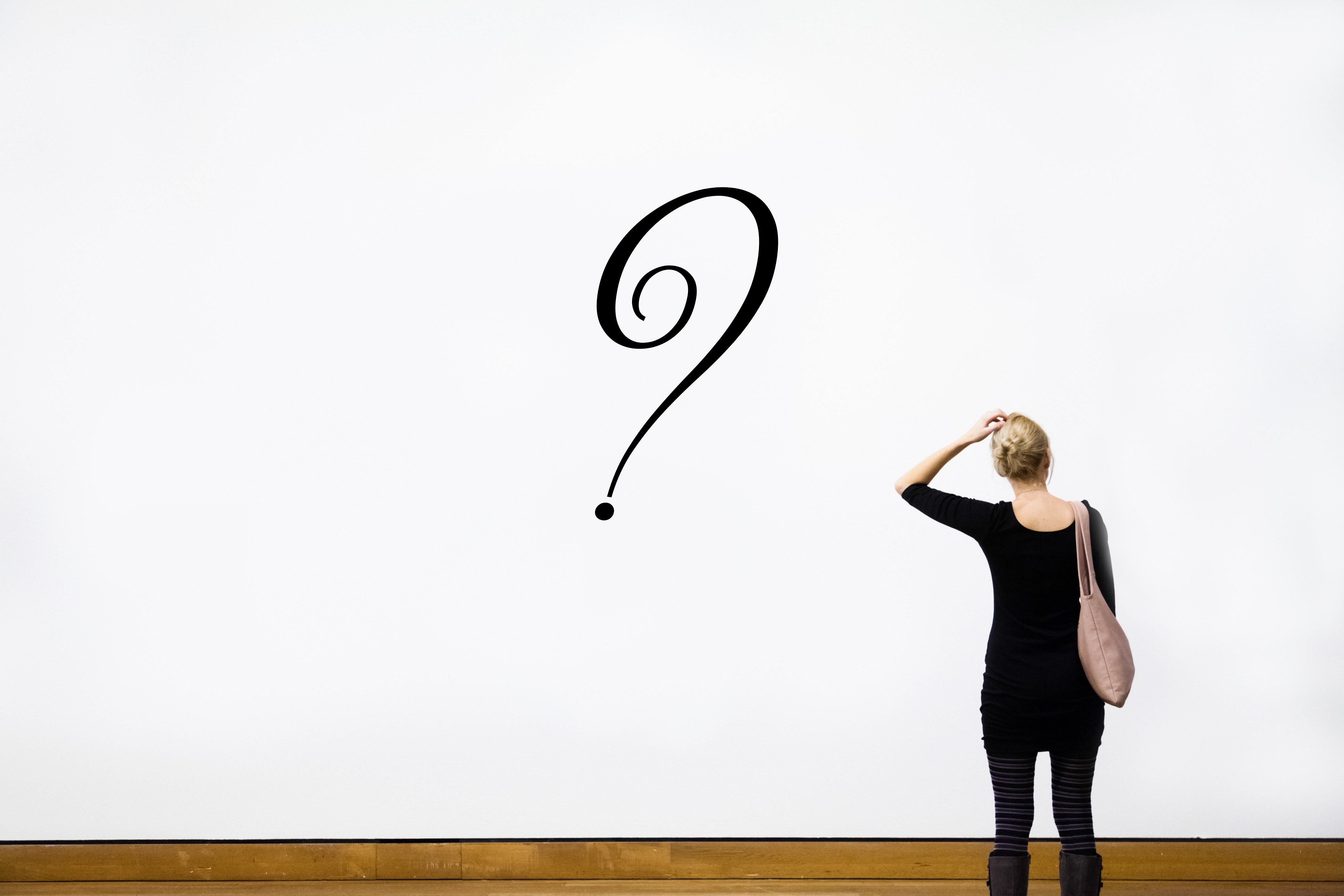 Woman wondering at a question